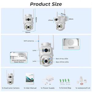 Phát hiện khuôn mặt IP Camera không dây f980a 2MP Đồng hồ treo tường 8CH 8MP 4k thiết lập ngoài trời secury ngoại thất Redmi Nhật Bản với darklight - Product Image 6