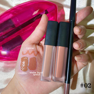 مجموعة شفاه بريق غير لامع مخصصة من العلامة التجارية الخاصة ، ملمع شفاه 3 في 1 أحمر شفاه 3 في 1 مع قلم شفاه ومجموعة ملمع شفاه وحزمة شفاه - Product Image 4