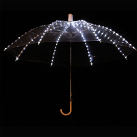 Parapluies lumineux blancs futuristes pour la danse sur scène, accessoires de scène, parapluies à LED avec fonction lampe torche