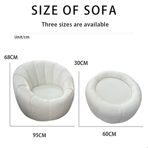 Bán Buôn Chân Không Nén Hiện Đại Vòng Bọt Ghế Sofa Đơn Trắng Teddy Lười Biếng Bí Ngô Giọng Sofa Ghế - Product Image 2