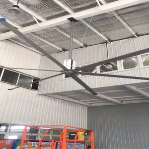 24ft Hvls Lower Noise Double Oil Seal Gear Motor Large Industrial Ceiling Fan With 5 Airfoil Blades