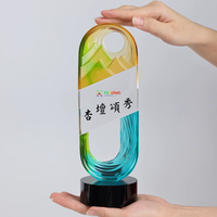 Creative Glass Colored Crystal Award Design Sense Recognition Outstanding Contributor Winner's Trophy Champion Souvenir Cup