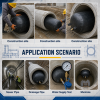 Bouchon de tuyau en caoutchouc gonflable pour construction de conduites en béton, résistant aux hautes températures, aux déchirures et à l'usure, haute résistance à la coupure
