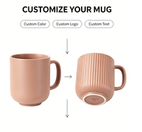 Tasse à café en porcelaine de haute qualité, style américain, à rayures verticales mates, en céramique, résistante au micro-ondes et au lave-vaisselle, tasse à latte