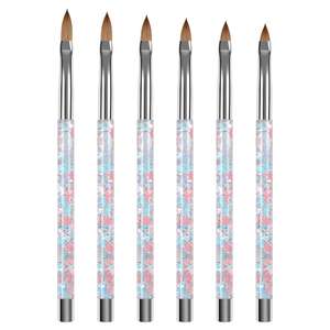 Mayoristas azul púrpura metales mango #2 ~ #24 Kolinsky cabeza peluda Nail Art Brush set y embalaje Acrílico Nail Art Brush - Product Image 2