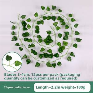 Decoración artificial sombra vides verdes vides hojas falsas Flor de plástico tubería de alcantarillado tubería de aire acondicionado <span class=keywords><strong>flores</strong></span> verdes vid - Product Image 6