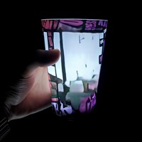 Verre à vin réutilisable et résistant aux chocs, certifié CE, en PS/PC de qualité alimentaire, avec détection de liquide et couleur personnalisable, éclairage LED écologique, 12oz/14oz/16oz