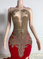 Robe de bal argentée Ocstrade avec strass pour femme, robe de soirée scintillante, robe de bal noire à fente haute, robes de soirée