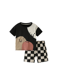 Ensembles de pyjamas d'été pour garçons 100% coton, vêtements de nuit à manches courtes pour tout-petits, vêtements de détente à motifs de dessins animés, tenue en 2 pièces pour enfants (3-8 ans) - Product Image 2
