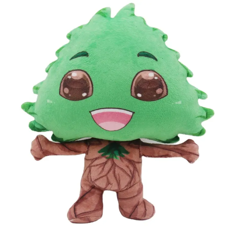 Customize lovely tree shaped plush toy stuffed printing mascot doll