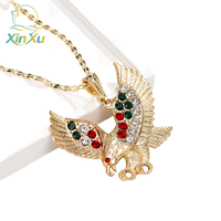 Bijoux fantaisie pour enfants en alliage de zinc plaqué or, motif aigle et cristal, style créatif et simple, directement du fabricant