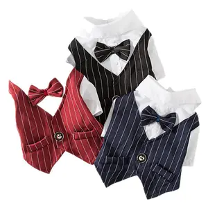 New Luxury Fashion Wedding Dog Clothes Pet Costume Dog Suit Formal Tuxedo Wedding Party Suit With Bow Tie