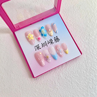 Ongles press-on réutilisables tendance avec colle, faux ongles couvrants, vente en gros