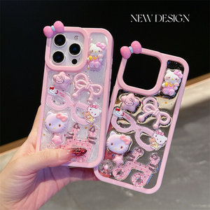 เคสโทรศัพท์มือถือลายการ์ตูนดนตรี KT Cat Bow สำหรับ iPhone 17 Air 16 15 14 Pro Max ลายดอกไม้เรซิ่น 3 มิติ น่ารัก DIY ลายดาว ฝาหลังใส - Product Image 2