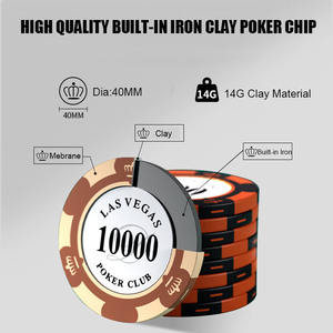 Fiches da Poker in Argilla Texas Hold'em Set di Gettoni da Casinò Professionali di Alta Qualità da 14g 14 Grammi Corona Las Vegas in Ceramica ABS con <span class=keywords><strong>Logo</strong></span> Personalizzato - Product Image 2