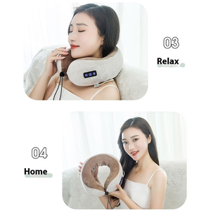 Popolare cuscino per massaggi di piccole dimensioni marrone rosa grigio 10 minuti <span class=keywords><strong>Timer</strong></span> due teste massaggianti Smart collo massaggiatore - Product Image 4