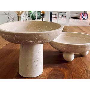 ถาดไม้ค้ำยันธรรมชาติสีเบจทรงกลมดีไซน์ใหม่การตกแต่งภายในที่ทันสมัยงานศิลปะวินเทจระดับไฮเอนด์ - Product Image 1