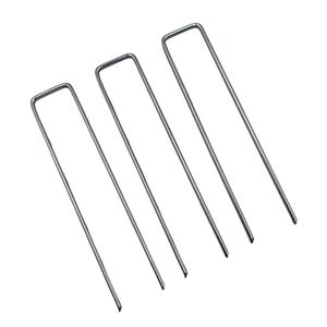 Clous galvanisés en U, agrafes de jardin robustes pour la fixation du gazon artificiel - Product Image 4