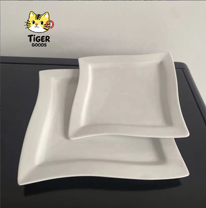 Assiette de table en <span class=keywords><strong>porcelaine</strong></span> de 8 pouces, en stock, faible MOQ, vente en gros, assiette de présentation irrégulière en <span class=keywords><strong>porcelaine</strong></span>, assiette plate prête à l'emploi pour livraison rapide - Product Image 6