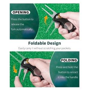 Outil de réparation de divots de golf Usa Mairun pour golfeurs, pliable, en métal, pour l'alignement du put, marqueur de balle, poignée robuste en alliage d'aluminium - Product Image 5