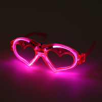 Lunettes LED Lumineuses en Forme de Cœur à Cadre Plastique, Nouveauté Tendance, Accessoires de Sécurité pour Fêtes, Lumière Froide, Prix Usine