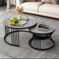 Table basse ronde moderne en métal et marbre, style nordique, de luxe, pour salon, table d'appoint, table à thé, table de fin de canapé, finition dorée