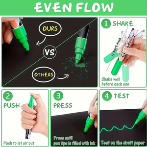 Marcadores de Tiza Líquida de 46 Colores con Punta Oblicua, de Colores Brillantes, Borrables y Sin Polvo, de Fábrica - Product Image 4