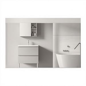 Lámpara de tocador LED moderna de 5 luces, cromo y hierro, 32 pulgadas, cuadrada, con pantallas de acrílico, montaje en pared, con espejo para baño - Product Image 1