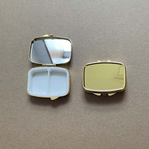 卸売LoqMoqカスタムロゴ長方形取り外し可能トラベル2コンパートメント取り外し可能な金属ピルボックスミラー付き - Product Image 5