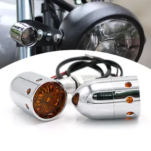 Nuova moto LED Retro segnale di direzione proiettile lampeggiatore ambra indicatore luminoso per 12V universale moto CG125