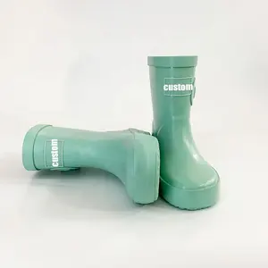 Botas de lluvia de goma para niños, bonitas y impermeables, de colores, precio barato