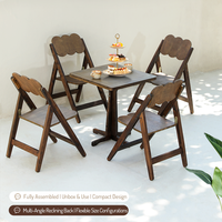 Ensemble de salle à manger d'extérieur pliable moderne, table et chaises résistantes aux intempéries et écologiques pour jardin, balcon, plage, café