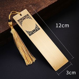 Marcapáginas de Pluma Metálica con Borla Dorada, Accesorio de Lujo para Libros - Product Image 1