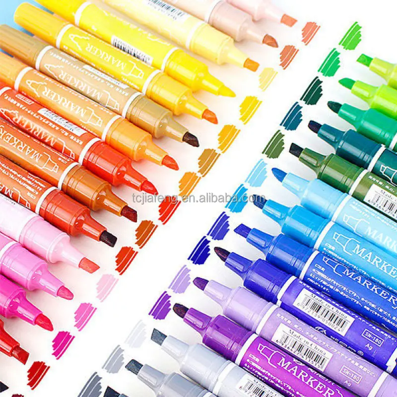 Artecho 12 цветов маркер на масляной основе Акварельная кисть Ручка водонепроницаемый Перманентный двойной набор маркеров с двойными наконечниками