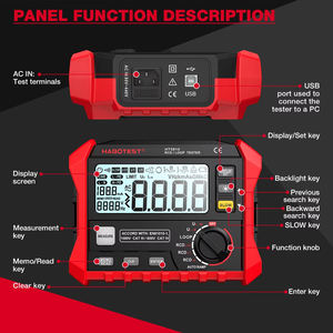 HT5910 Digital LCD Electronic Measuring Instrument Resistance Meter <strong>RCD</strong>/Loop <strong>Tester</strong> 1000 Data Storage Electronic - Product Image 4
