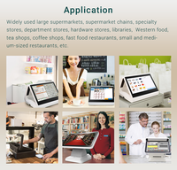 Terminal de paiement tactile à écran simple/double de 15,6 pouces, borne de paiement POS, tablette PC