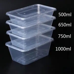 Plastic Wegwerp Voedselcontainers Transparant Uit Te Voeren Verpakking Fruit Salade Lunch Bento Boxen Keuken Koelkast Opslag