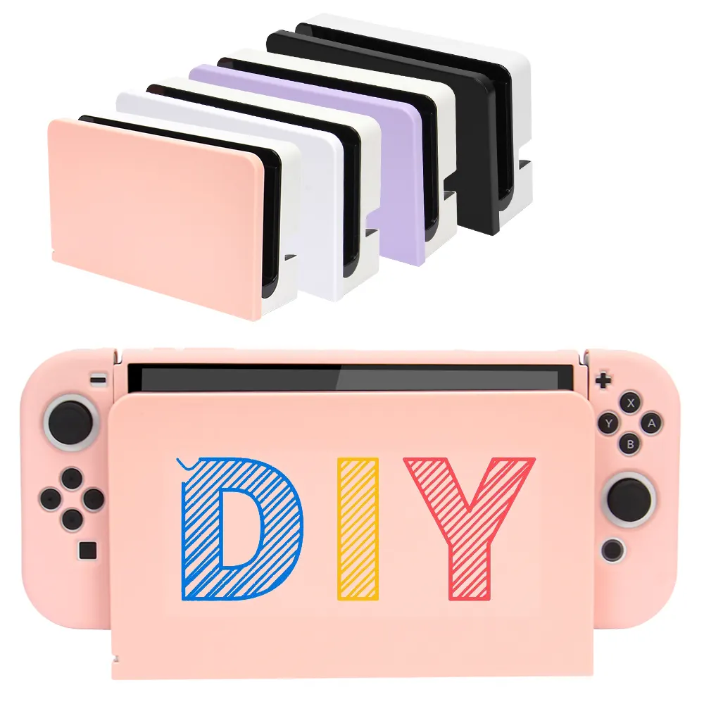 DIY Clear Print Portable Carring Case Pure Color TV Dock Protective Cover For Nintendo Switch Oled NS Accessories