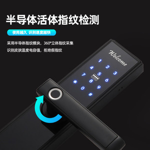 กุญแจล็อคอัจฉริยะ Wenxun รุ่น S028M แบบสแกนลายนิ้วมือและบัตร สำหรับโรงแรม อพาร์ทเมนท์ และอสังหาริมทรัพย์ให้เช่า - Product Image 4