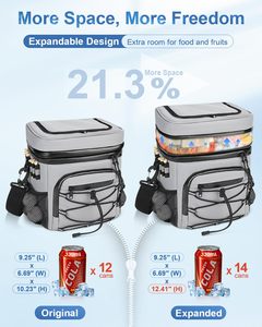 14-Can Expandable Soft Insulated <b>Cooler</b> Bag with Tees Holder <b>for</b> Camping Outdoor Golf Cart Push Cart Golf <b>Cooler</b> Bag - Product Image 2
