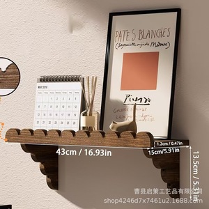 Creative Wooden Wave Shaped Floating <b>Shelf</b> <b>Wall</b> <b>Mounted</b> Storage Rack For Home Office Organization Durable Design - Product Image 4