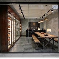 Humidor à cigares sur mesure à double porte, en bois de cèdre espagnol, avec éclairage LED