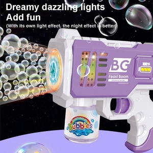 Pistola de <span class=keywords><strong>Burbujas</strong></span> Eléctrica de 12 Agujeros, Juguete para Niños, <span class=keywords><strong>Juego</strong></span> de Hacer <span class=keywords><strong>Burbujas</strong></span> al Aire Libre, Pistola de <span class=keywords><strong>Burbujas</strong></span> a Pilas con Luz de Colores - Product Image 6