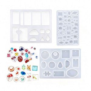 Kit de fabrication de bijoux en résine en gros : Moules en silicone à durcissement UV, outils, accessoires et matériaux pour porte-clés à motifs - Product Image 1