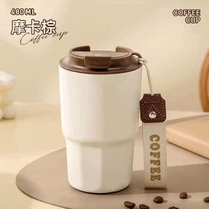 Simple 304 Stainless Steel Coffee Mug Portable Car <b>Thermos</b> Business Office Gift Dual-Drink Mug - Product Image 4