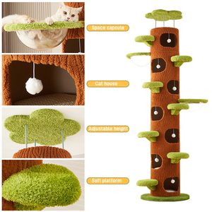 Chất Lượng Cao Thân Thiện Với Môi Trần Để Sàn Mèo Cây Cho Trong Nhà Với Màu Xanh Lá Cây Lá Mèo Với Võng Sang Trọng Mèo Nhà - Product Image 2