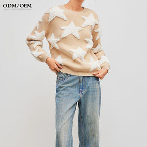 Suéter de Mujer de Alta Calidad con Patrón de Pelo de Conejo, Manga Larga, Hombros Caídos, Cuello Redondo, Suéter de Cachemira Tejido Personalizado para Invierno - Product Image 3