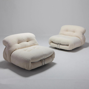 Sofá italiano para sala de estar, silla sin brazos <span class=keywords><strong>Soriana</strong></span>, sofá de suelo, silla de pana de tela naranja, sofá reclinable individual - Product Image 3