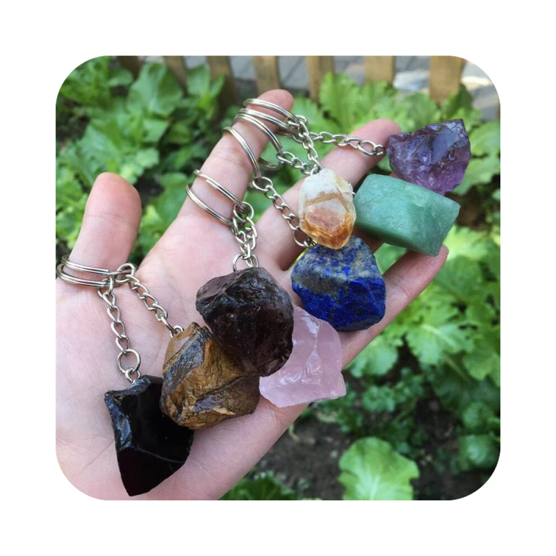 Wholesale Natural Crystal Keychains Healing Gemstone