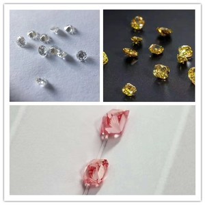 Lot de 2 diamants polis synthétiques, coupe ronde, de couleur blanche - Product Image 2